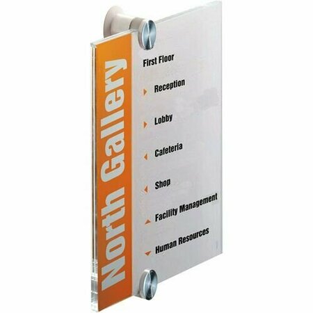 DURABLE OFFICE PRODUCTS Wall Signs, Interior, Acrylic, 8-1/4inx7/8inx8-1/4inClear DBL482419
